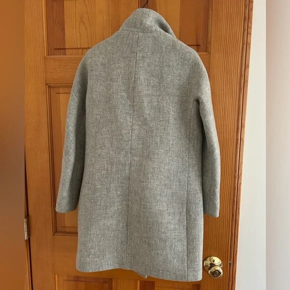 J.Crew Gray Italian Stadium Cocoon Coat 0 Petite - Picture 6 of 6